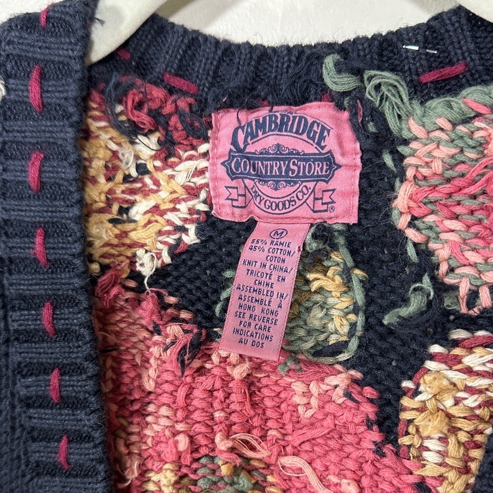 Cambridge Country Store  Dry Goods Multicolor Patchwork Knit Vest Size Medium - Picture 5 of 8